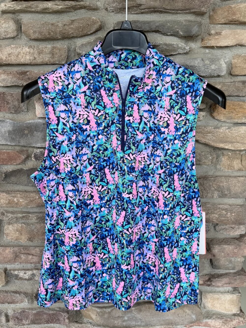 Gottex Golf Tennis Pickleball Mock Neck 1/4 Zip Sleeveless Top Women's S NWT